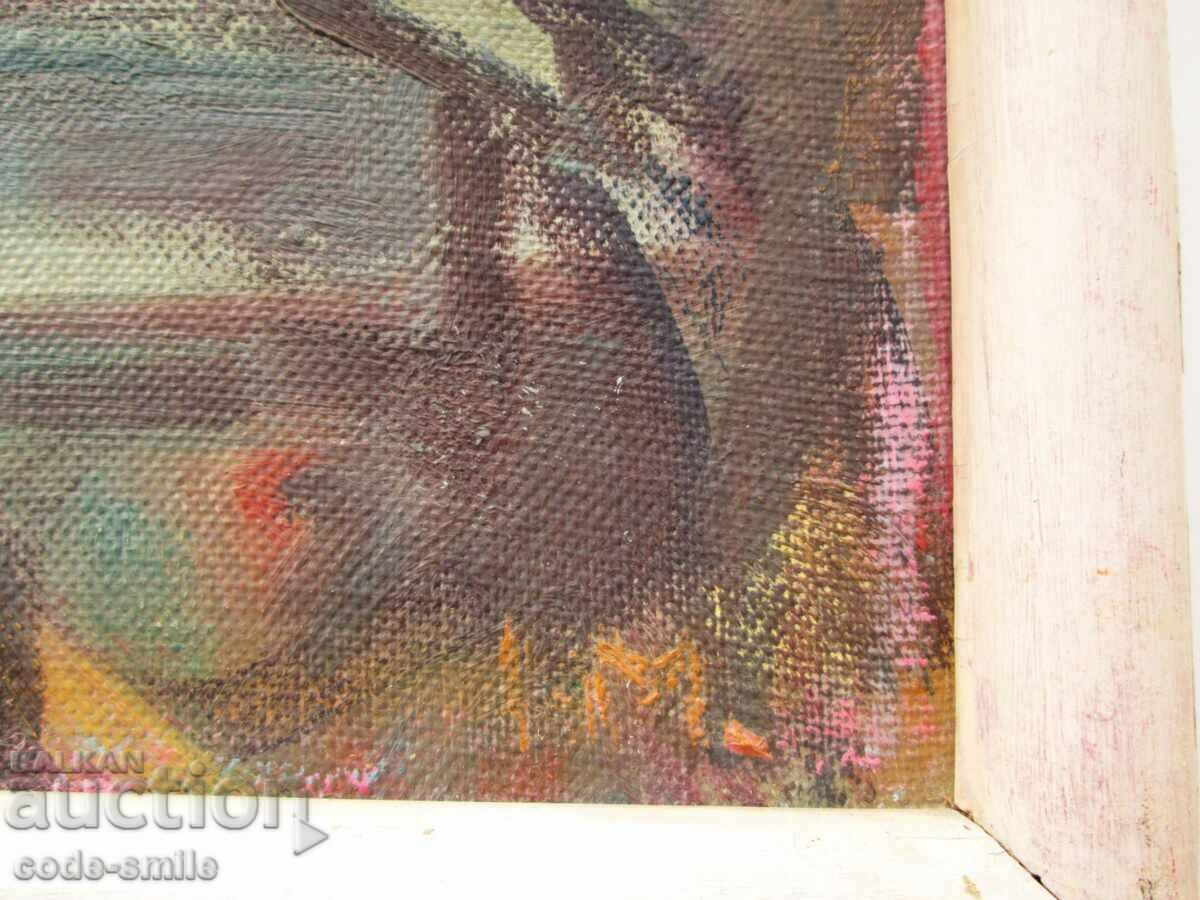 Old painting "Dreaming" painting drawing oil on canvas with price 350.00 BGN | € 178.95