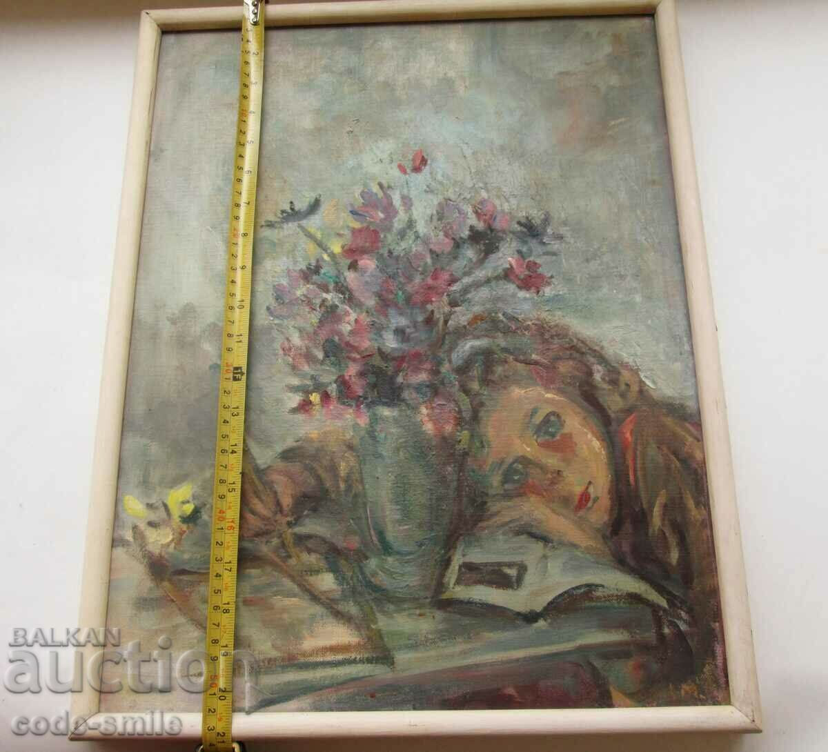 Delivery of Old painting "Dreaming" painting drawing oil on canvas