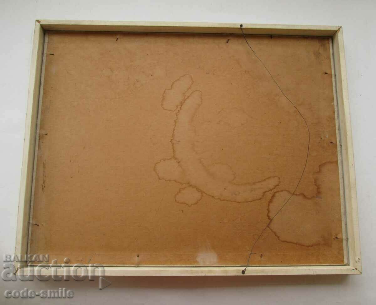 Old painting "Dreaming" painting drawing oil on canvas - 6