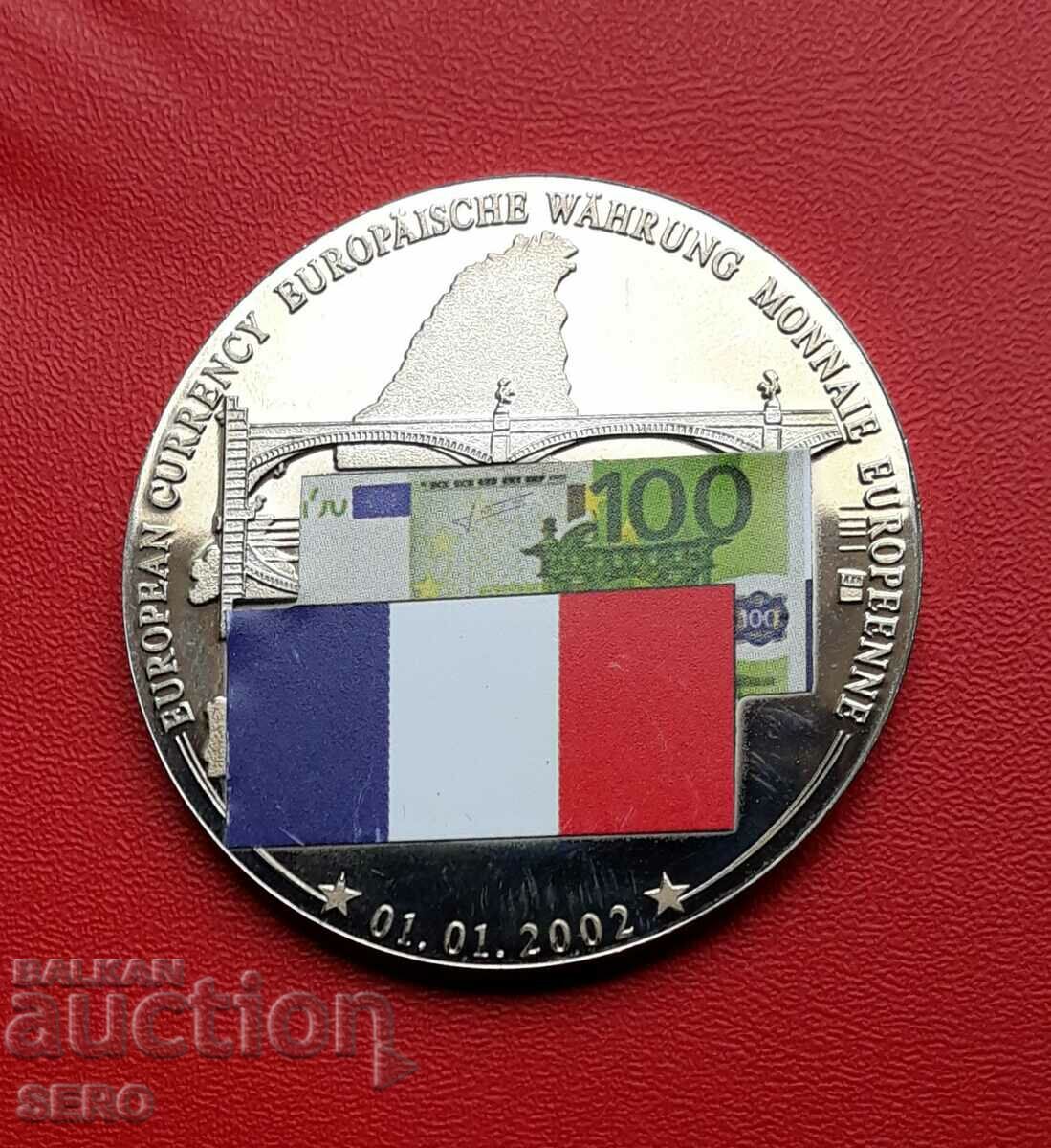 Франция-медал 2002-въвеждане на еврото
