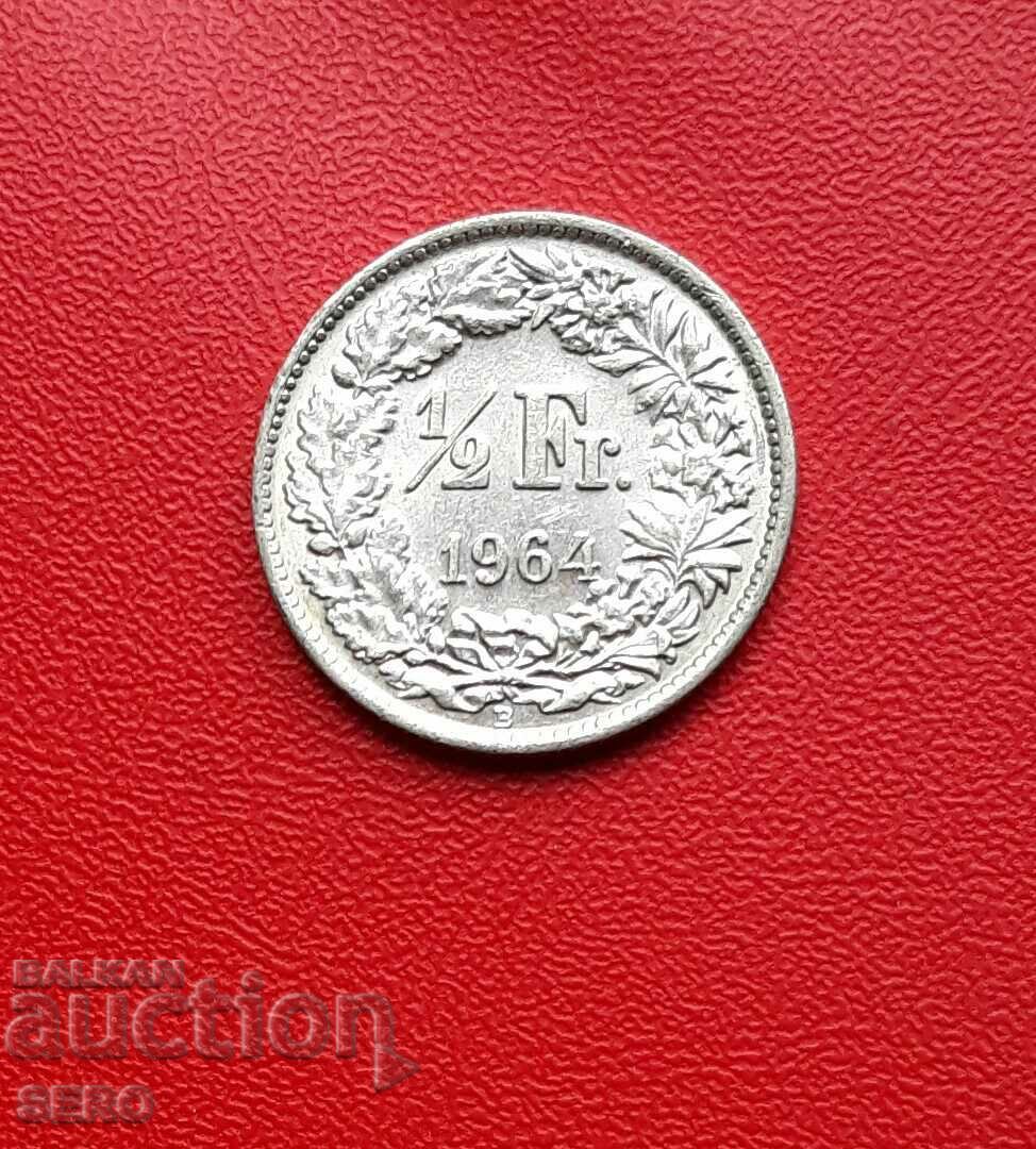 Швейцария-1/2 франк 1964-сребърен