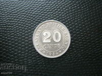 Малая и  Борнео  20  цент    1954