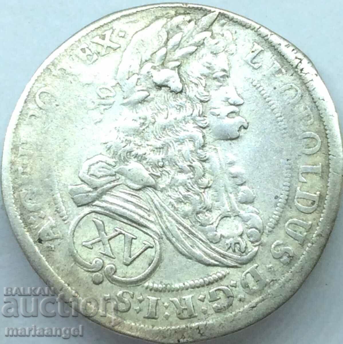 Австрия 15 кройцера 1698 Леополд сребро