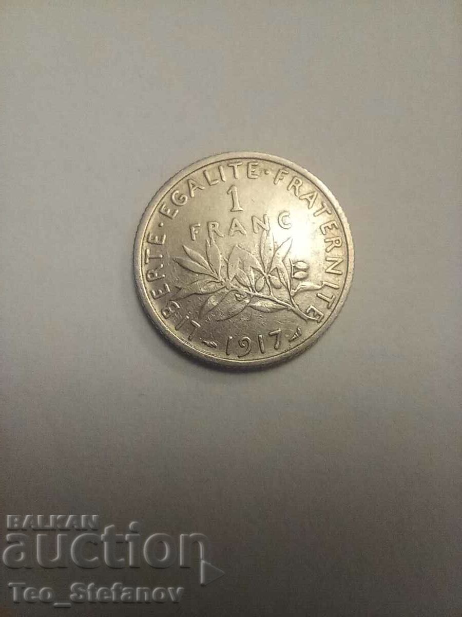1 Franc 1917 Franța Argint