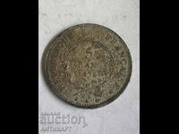 monedă de argint 5 franci Franța 1874 argint