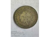 silver coin 5 franc France 1875 K silver