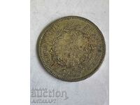 silver coin 5 franc France 1876 silver