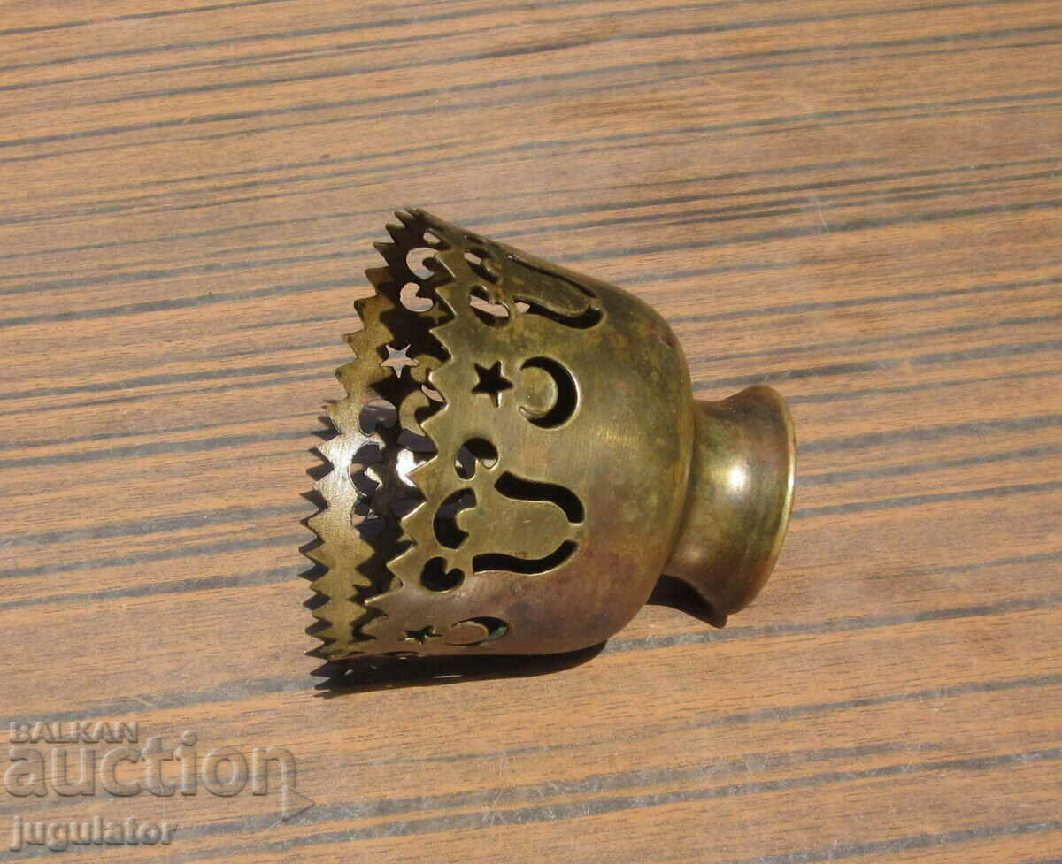 Turkish Ottoman Empire antique bronze cup with ornaments - 5
