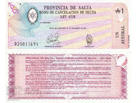 tino37- АРЖЕНТИНА/PROVINCIA DE SALTA/ -1 АУСТРАЛ -1987г -UNC