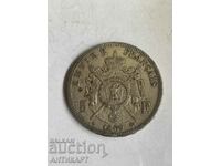 сребърна монета 5 франка Франция 1869 сребро