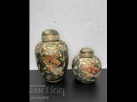 Chinese porcelain urns / handmade. #5361