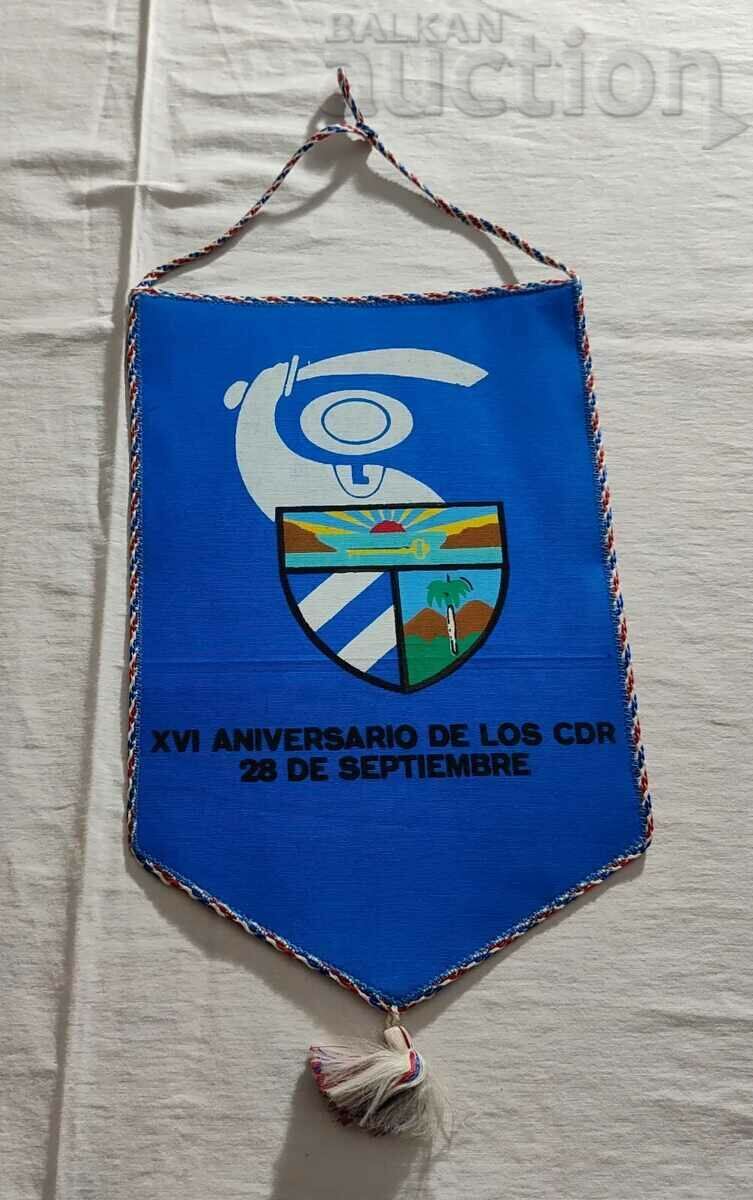 CUBA'S CDR COMMITTEES DEFENSE REVOLUTION ANNIVERSARY FLAG