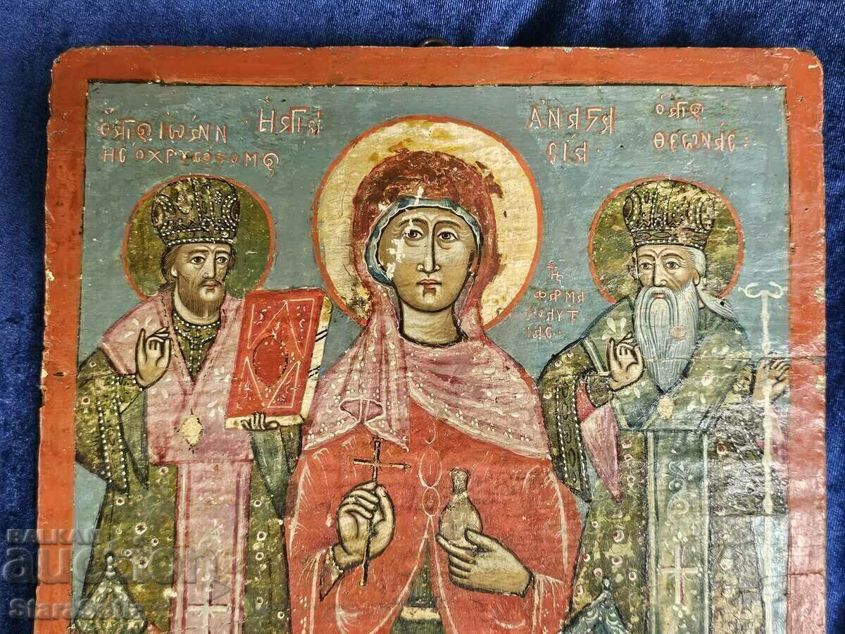 ПРАВОСЛАВНА ИКОНА СВЕТА АНАСТАСИЯ 18 век. - 5 ПРАВОСЛАВНА ИКОНА СВЕТА АНАСТАСИЯ 18 век. - 5