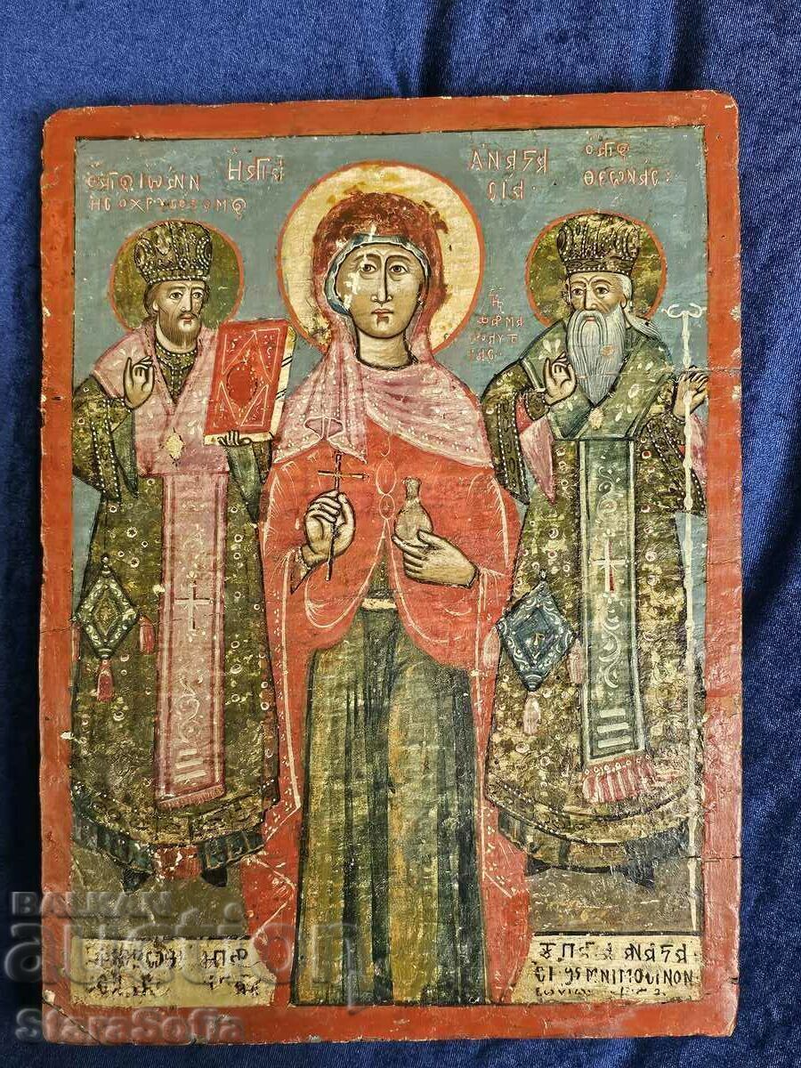 ПРАВОСЛАВНА ИКОНА СВЕТА АНАСТАСИЯ 18 век. ПРАВОСЛАВНА ИКОНА СВЕТА АНАСТАСИЯ 18 век.