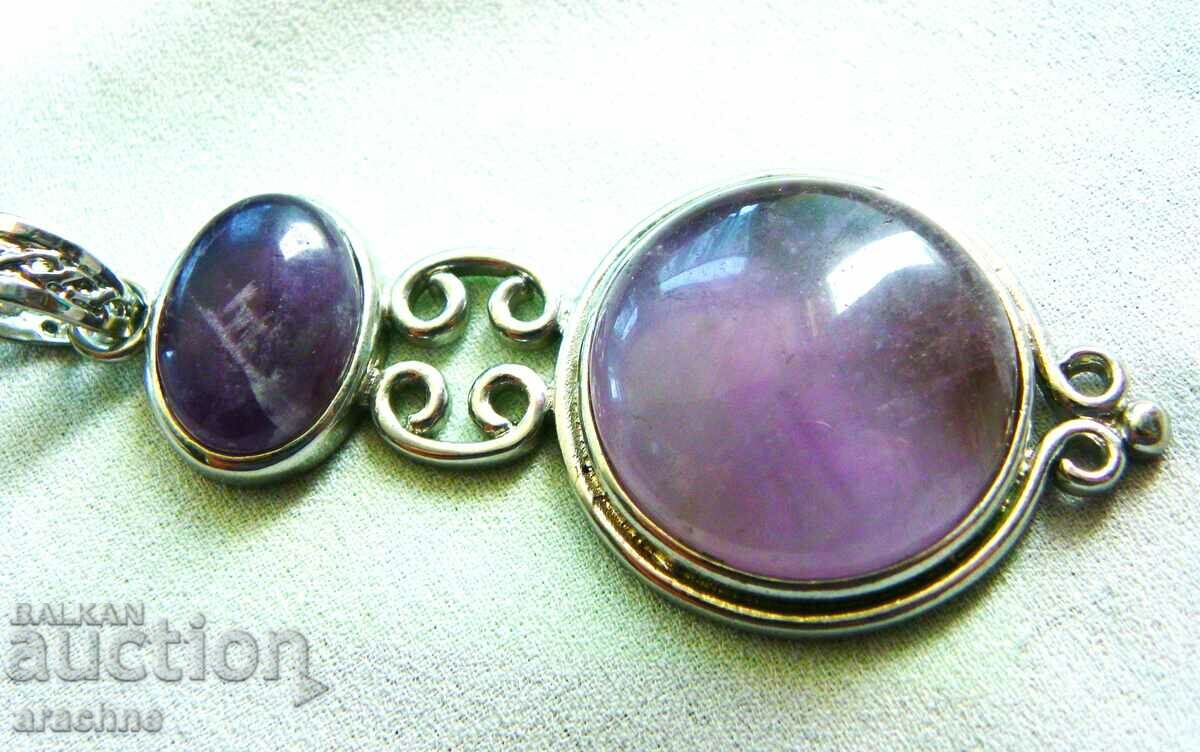 Very large silver locket with amethysts with price 110.00 BGN | € 56.24 Very large silver locket with amethysts with price 110.00 BGN | € 56.24