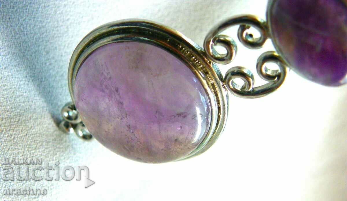 Auction Very large silver locket with amethysts Auction Very large silver locket with amethysts