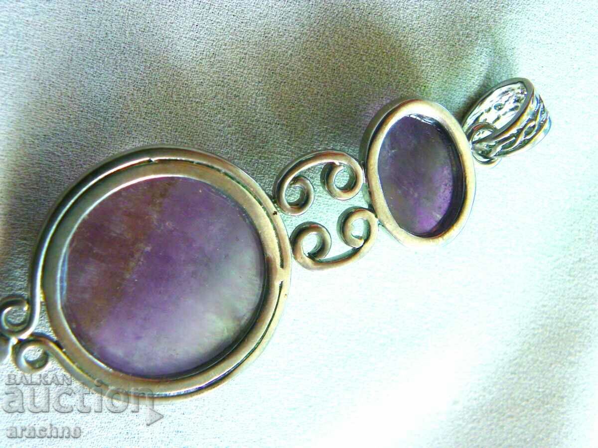 Delivery of Very large silver locket with amethysts Delivery of Very large silver locket with amethysts