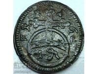Саксония 1 пфениг 1717 Германия - рядка монета!