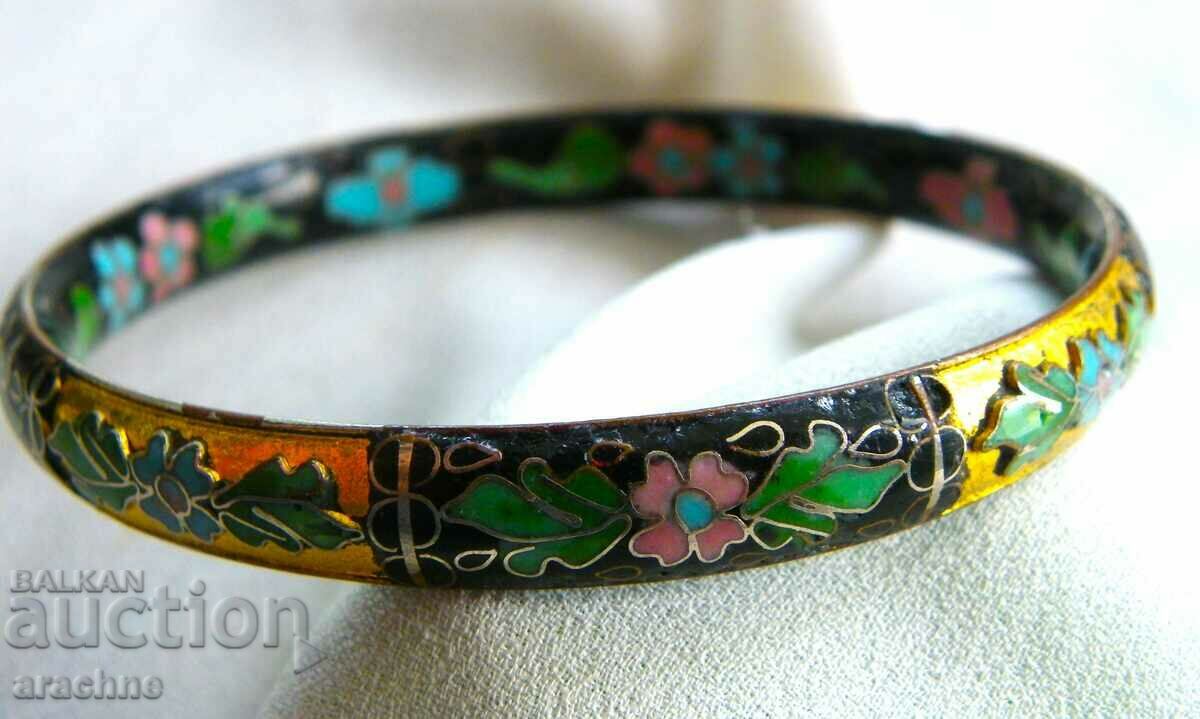 Bracelet with cellular enamel-cloisonné