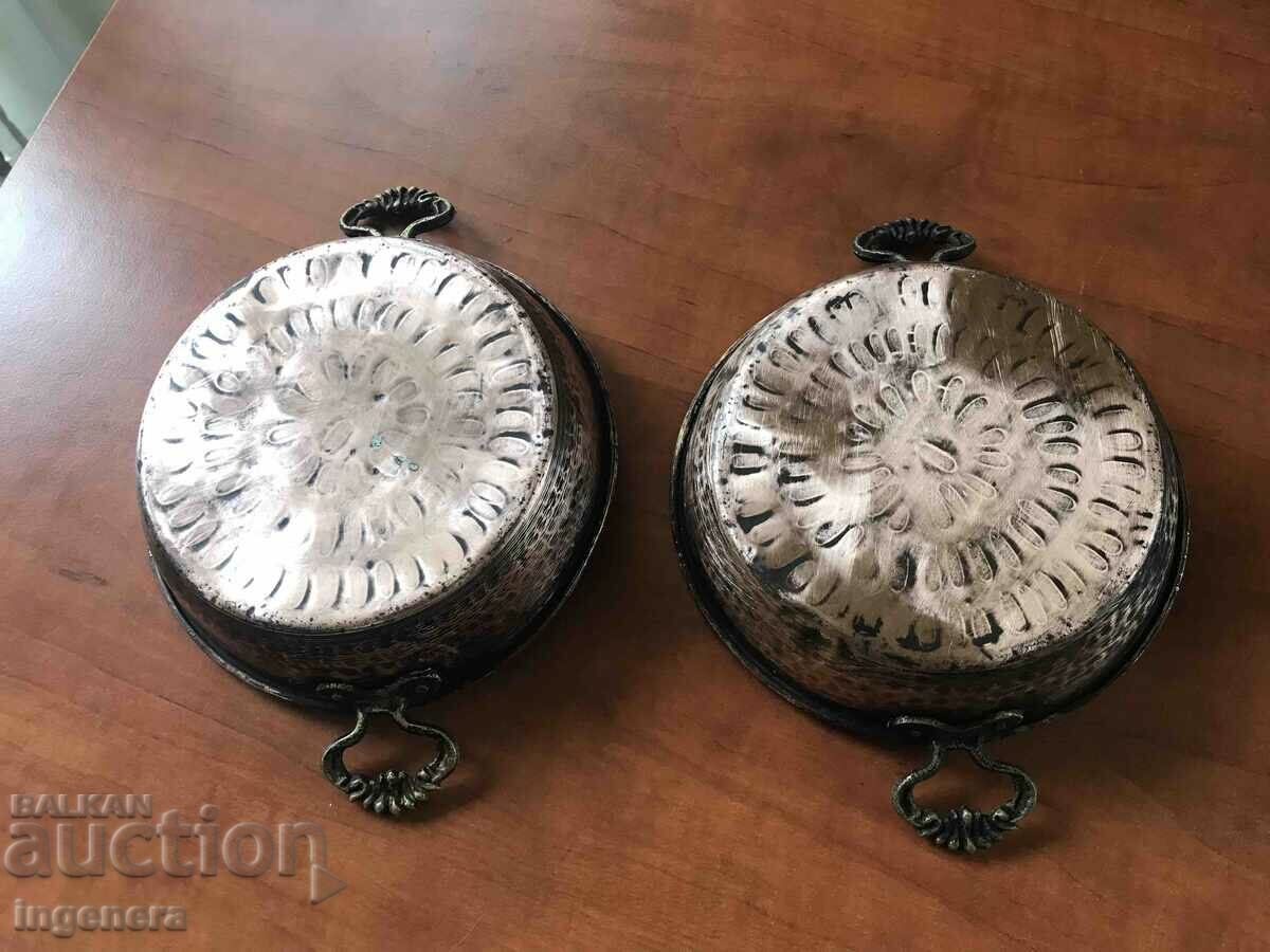 HONEY COPPER PAN PAN FOR PASTRY ANTIQUE BREAD DISH-2 NOS. - 5