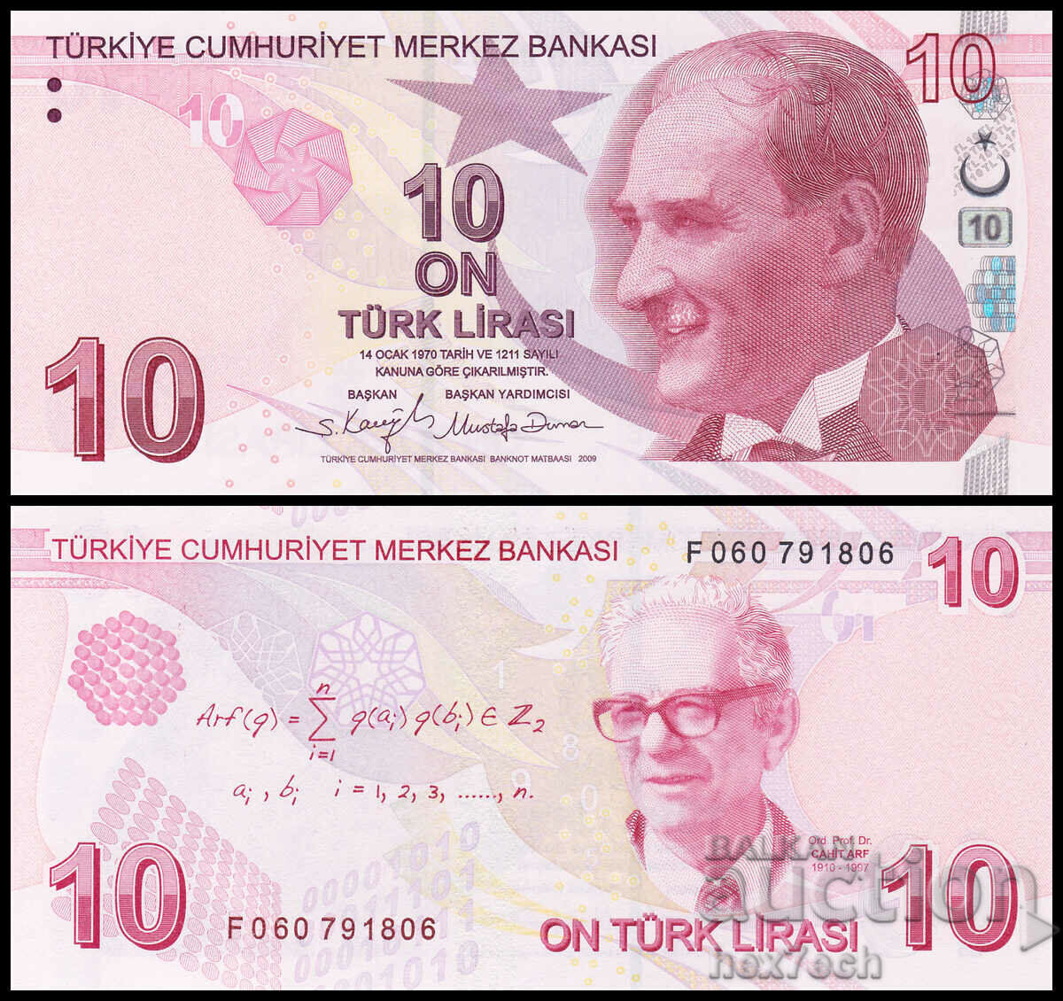 ❤️ ⭐ Turcia 2009 (2022) 10 lire UNC nou UNC nou ⭐ ❤️