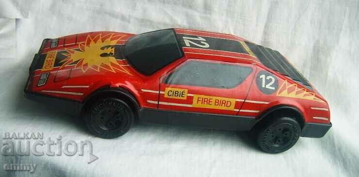 Mașină din tablă Caruță de jucărie cu pasăre de foc