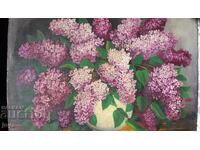 BEAUTIFUL OLD PAINTING OIL PAINTS/ PHASE "LILACS" STILL LIFE