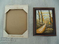 No.*7508 old small picture with frame - size 16.5 / 12.5 cm