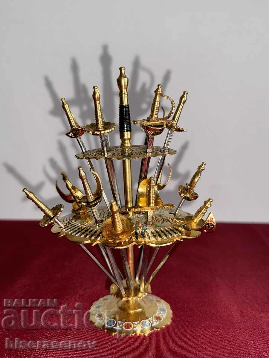 Луксозни бронзови коктейлни пръчици с маркировка (15 броя)