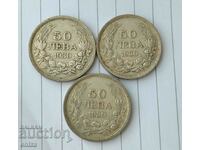 50 BGN 1930 Bulgaria, silver - 3 pieces