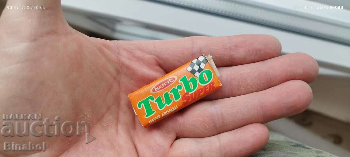Gumă de mestecat veche TURBO, nedeschisă, 1997.