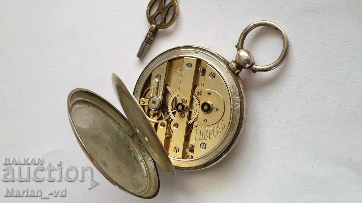 Auction Vintage silver DEPOSE collectible watch Auction Vintage silver DEPOSE collectible watch