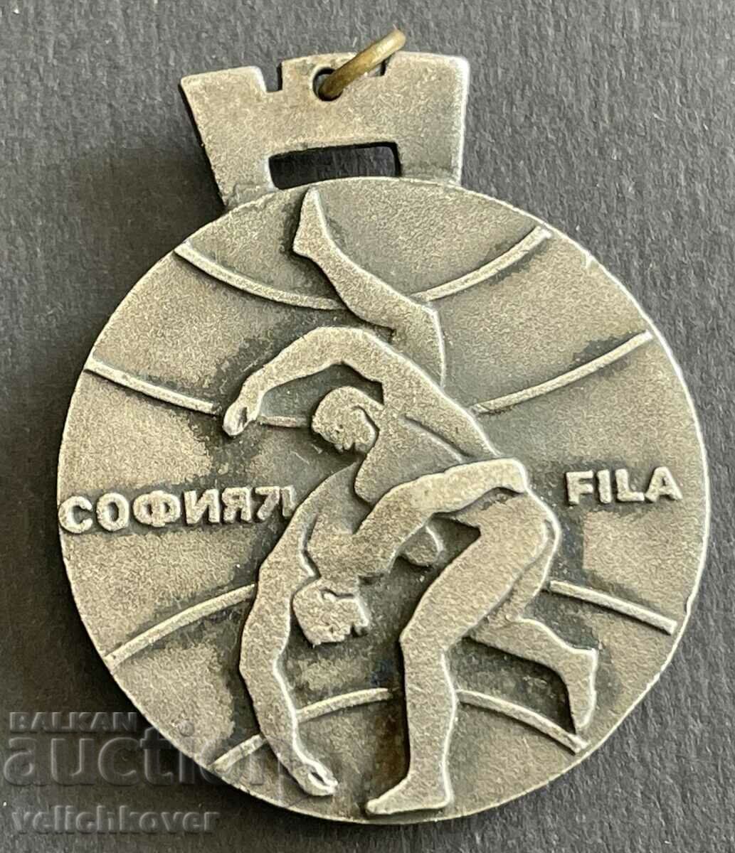 37250 Bulgaria medal World Championship Wrestling Sofia 1971