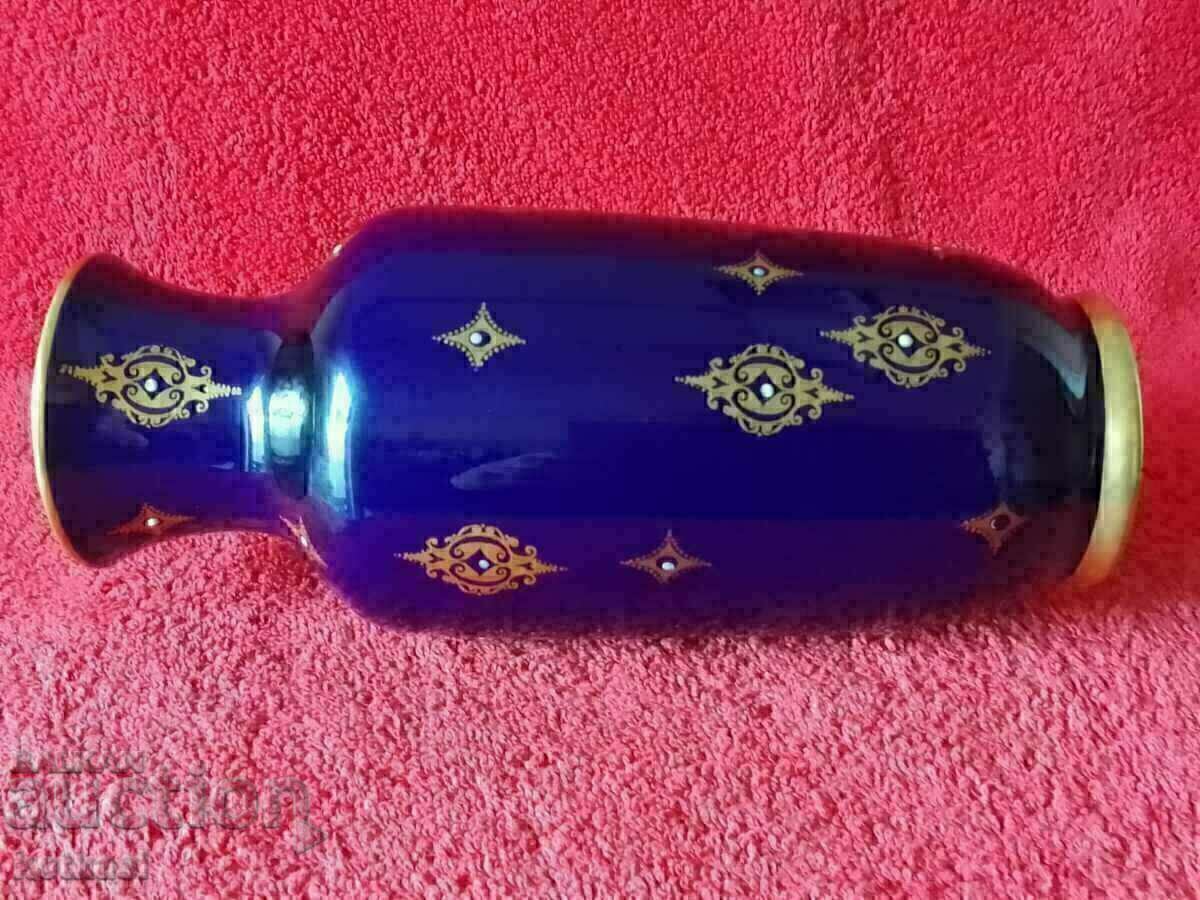 Παράδοση Παλιό πορσελάνινο Βάζο VOLKSTEDT GDR ΓΔΡ Κοβάλτιο Επιχρύσωση Παράδοση Παλιό πορσελάνινο Βάζο VOLKSTEDT GDR ΓΔΡ Κοβάλτιο Επιχρύσωση