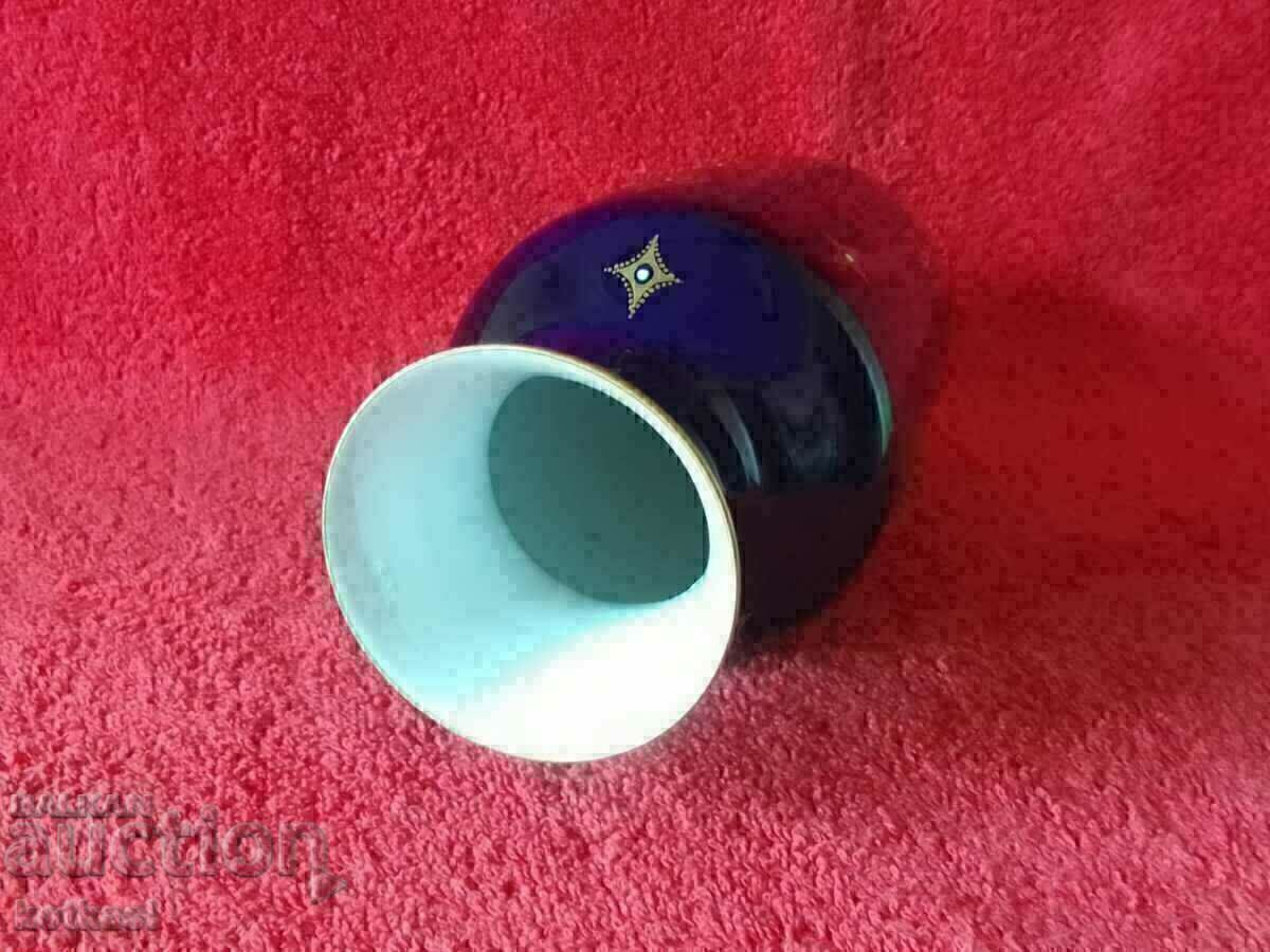 Παλιό πορσελάνινο Βάζο VOLKSTEDT GDR ΓΔΡ Κοβάλτιο Επιχρύσωση - 5 Παλιό πορσελάνινο Βάζο VOLKSTEDT GDR ΓΔΡ Κοβάλτιο Επιχρύσωση - 5