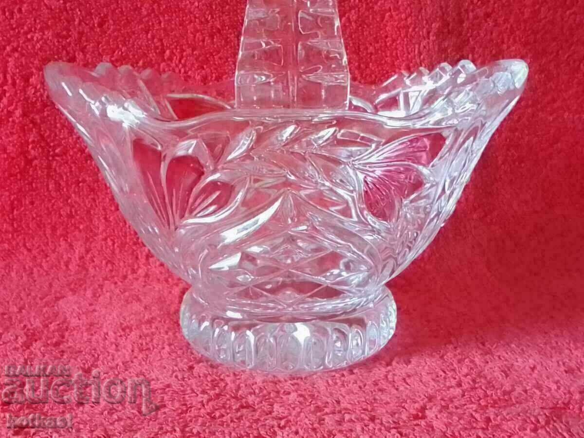 Δημοπρασία Παλιό κρυστάλλινο μασίφ καλάθι μπολ κόκκινα λουλούδια Βοημία Δημοπρασία Παλιό κρυστάλλινο μασίφ καλάθι μπολ κόκκινα λουλούδια Βοημία