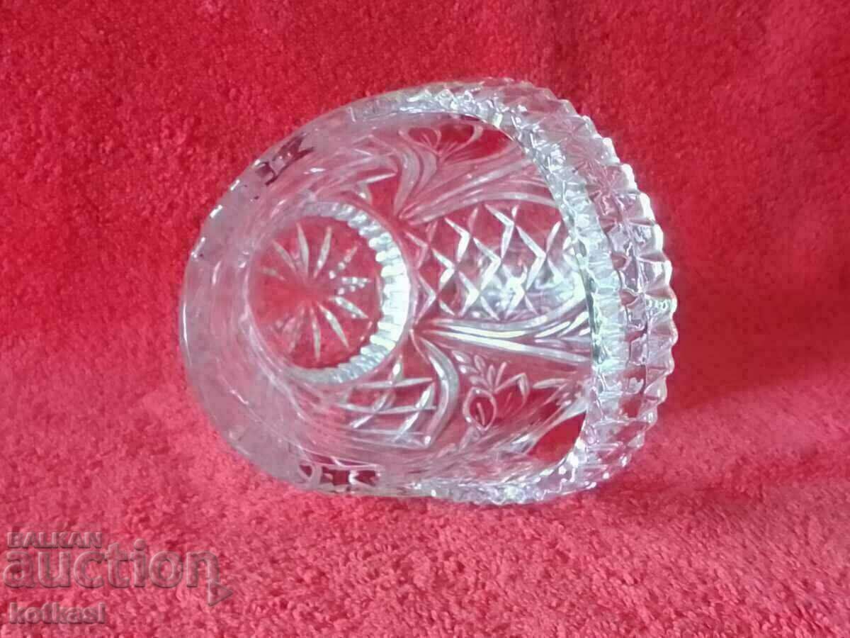 Παλιό κρυστάλλινο μασίφ καλάθι μπολ κόκκινα λουλούδια Βοημία - 5 Παλιό κρυστάλλινο μασίφ καλάθι μπολ κόκκινα λουλούδια Βοημία - 5