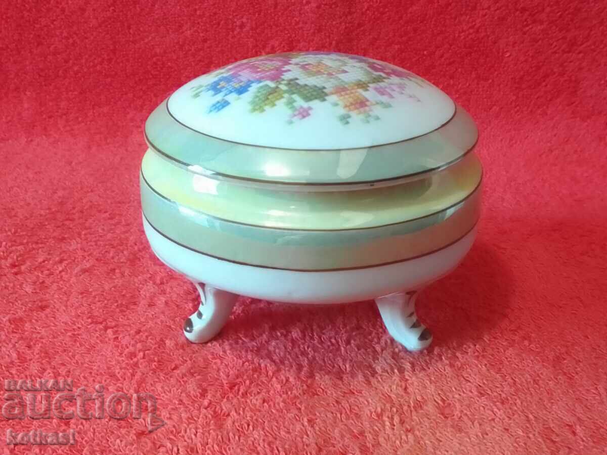 Old porcelain jewelry box