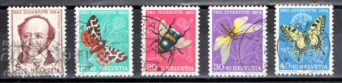 1954. Switzerland. Pro Juventute - Jeremias Gottelf. Insects.