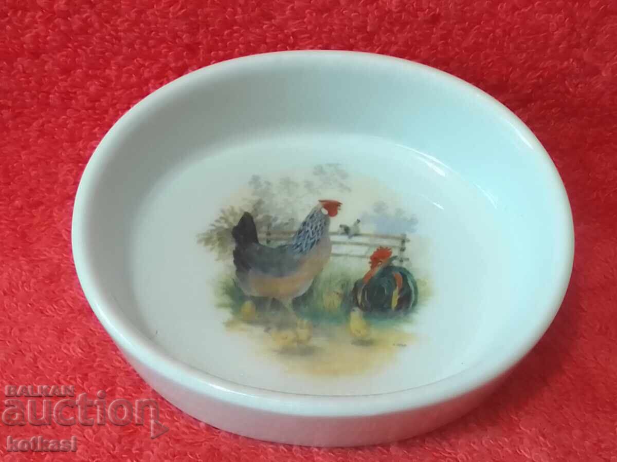 Old porcelain jewelry box marked design Rooster - 7 Old porcelain jewelry box marked design Rooster - 7