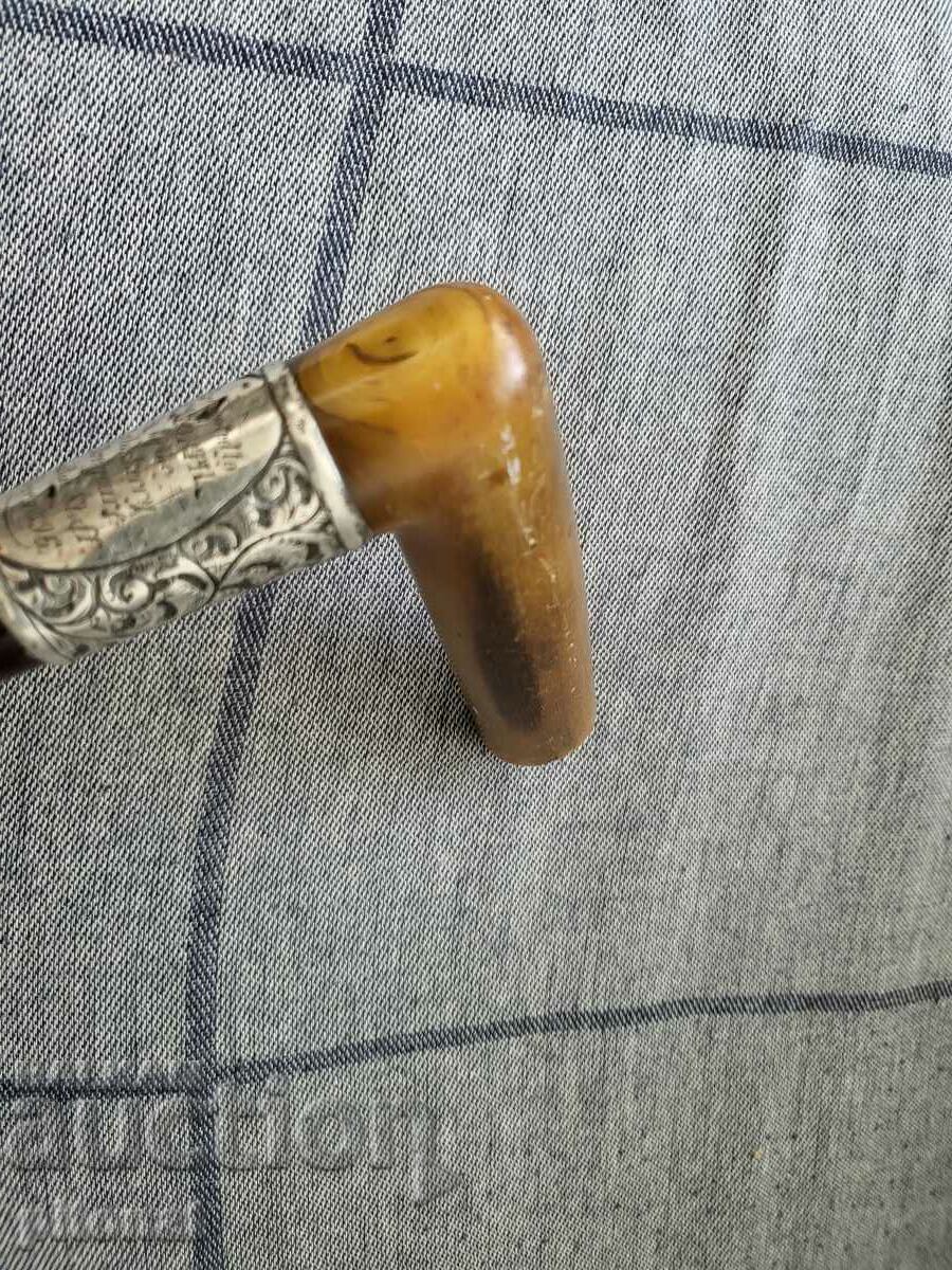 Antique 1896 Silver Rhinoceros Horn Cane with price 450.00 BGN | € 230.08 Antique 1896 Silver Rhinoceros Horn Cane with price 450.00 BGN | € 230.08