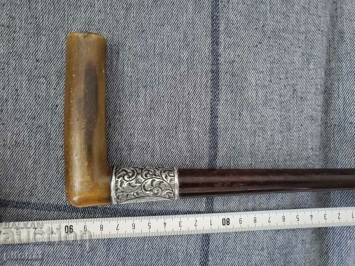 Antique 1896 Silver Rhinoceros Horn Cane - 5 Antique 1896 Silver Rhinoceros Horn Cane - 5