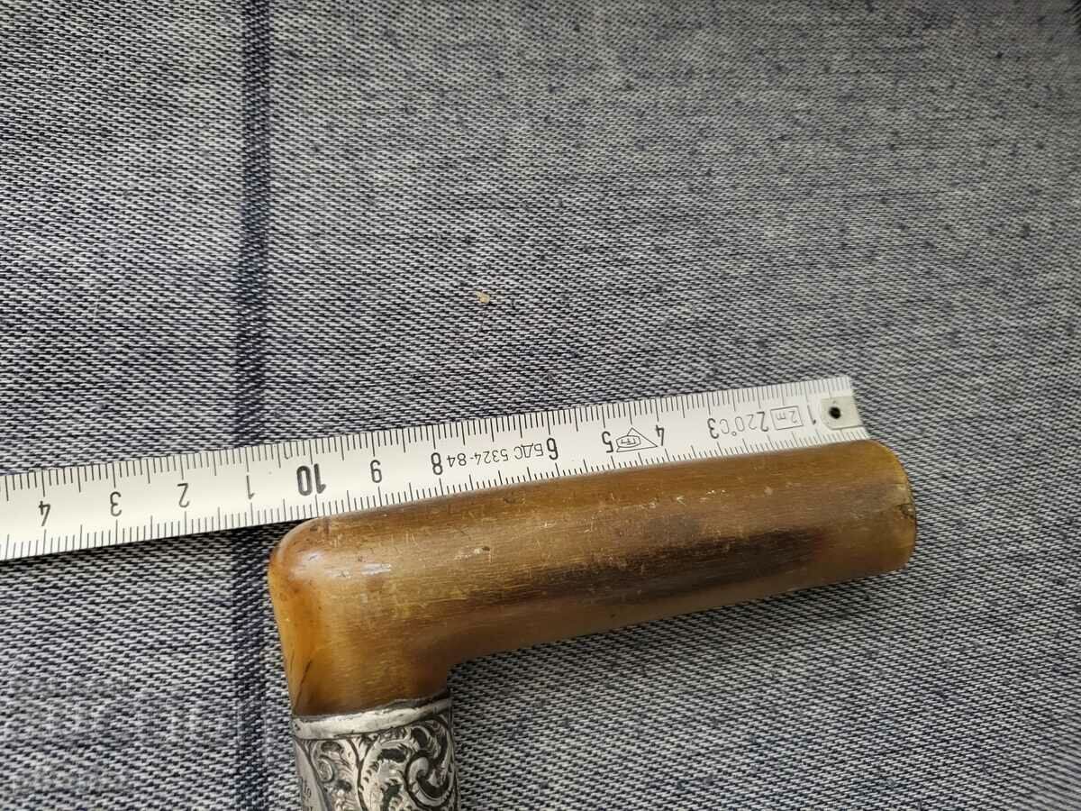 Antique 1896 Silver Rhinoceros Horn Cane - 6 Antique 1896 Silver Rhinoceros Horn Cane - 6