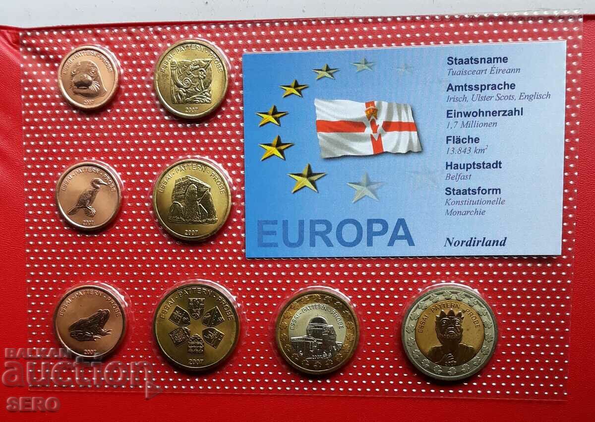 N.Ireland-SET 2007 of 8 trial euro coins