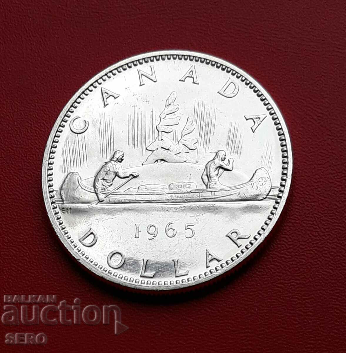 Канада-1 долар 1965-сребърен-проба 800