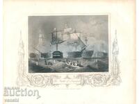 1860 - GRAVURA VECHE - AMIRAL NELSON - ORIGINAL