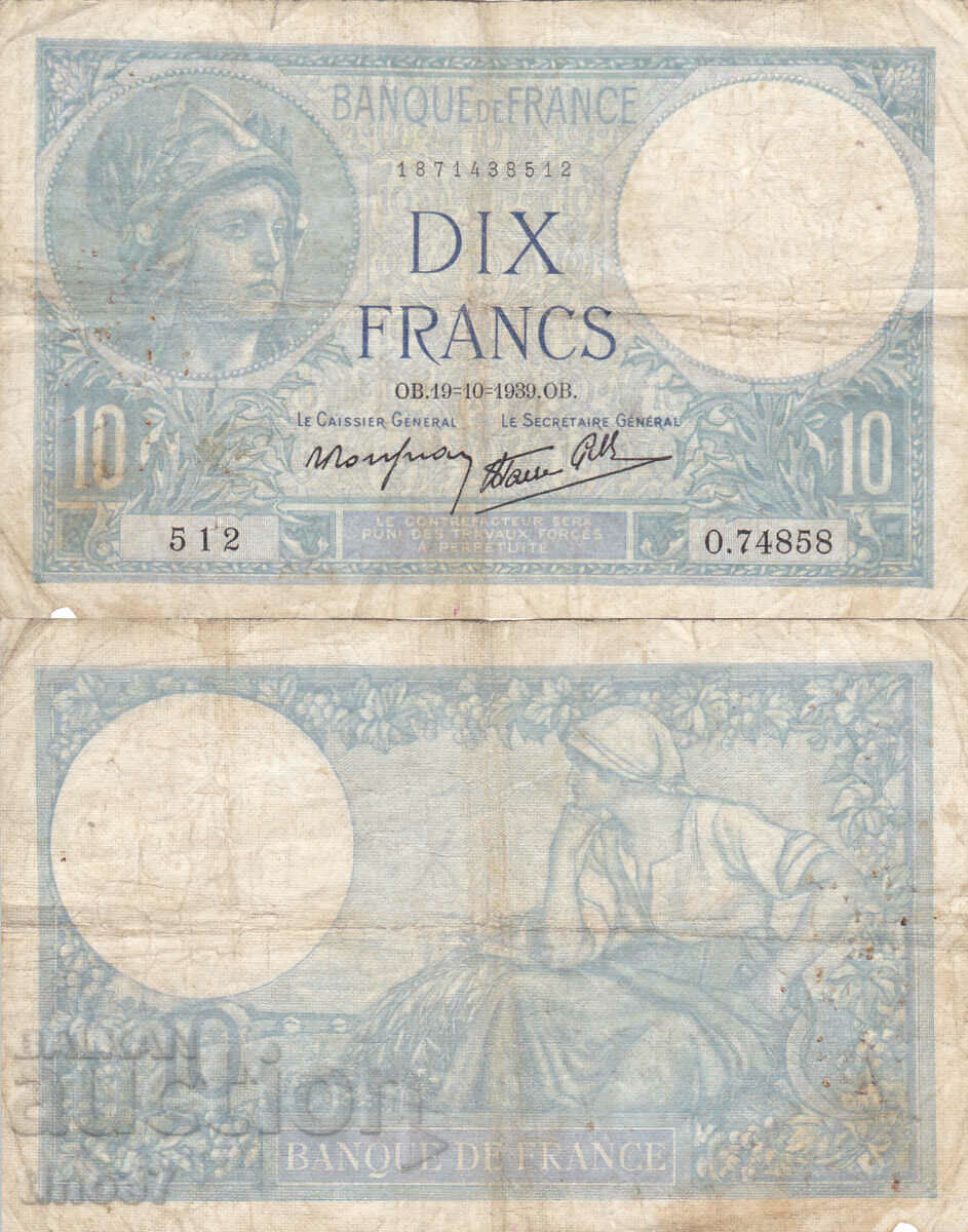 tino37- FRANCE - 10 FRANC - 1939