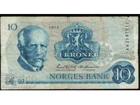 Norway 10 kroner 1974 Pick 36b Ref 7811
