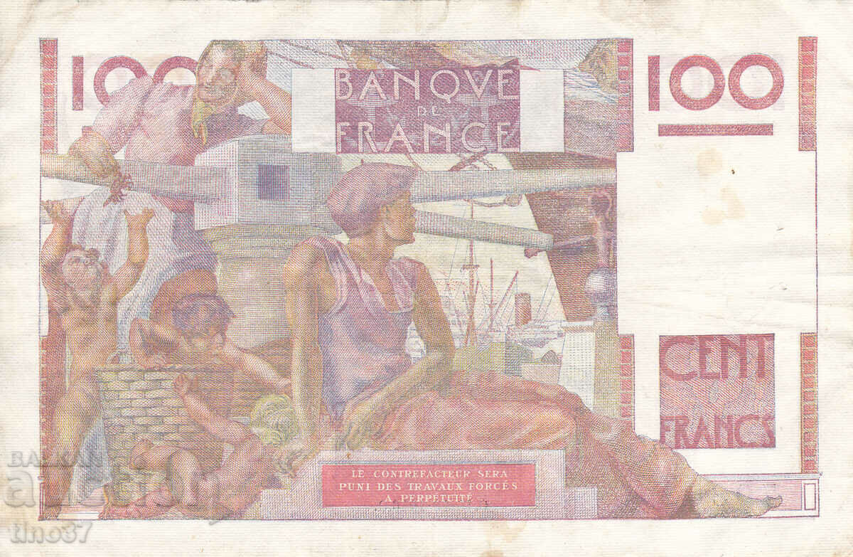 Auction tino37- FRANCE - 100 FRANC - 1946 - F+ Auction tino37- FRANCE - 100 FRANC - 1946 - F+