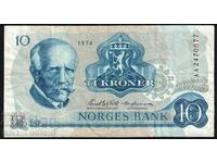 Norway 10 kroner 1974 Pick 36b Ref 0677